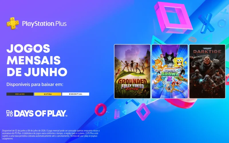 Jogos do PS Plus de junho incluem Grounded, Nickelodeon e Darktide
