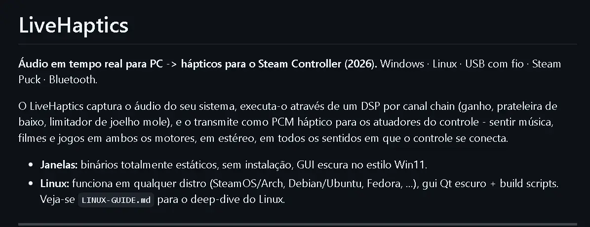 LiveHaptics em ação