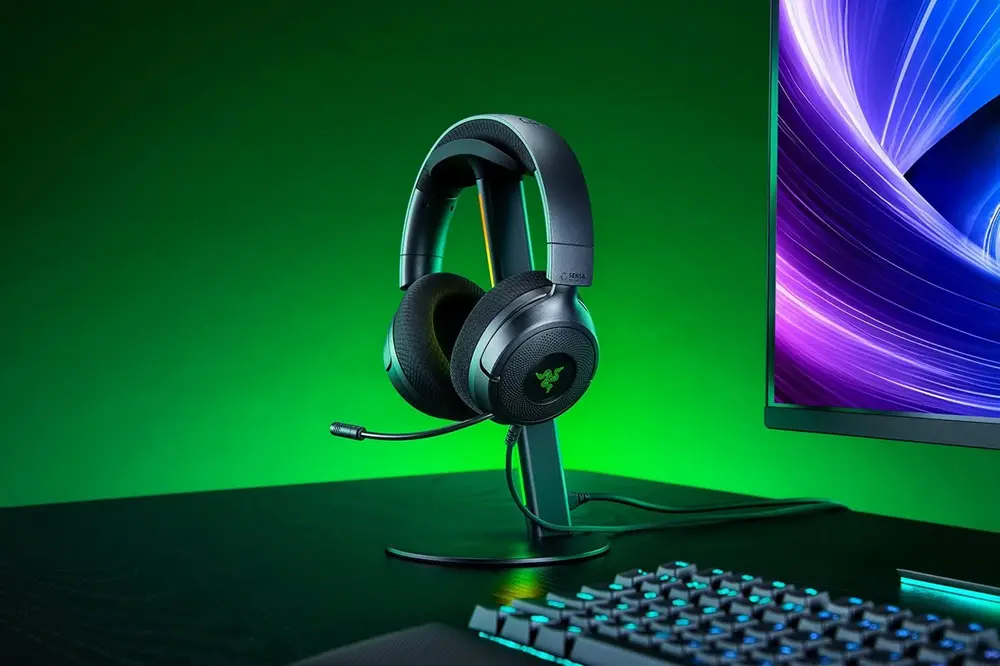 Fone de ouvido da Razer com feedback tátil
