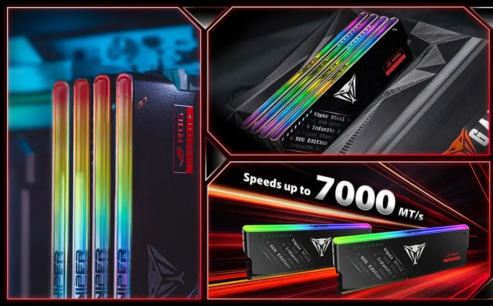 Patriot apresenta memórias Viper Steel 5 Infinite ROG Edition Detalhes das novas memórias com luzes RGB