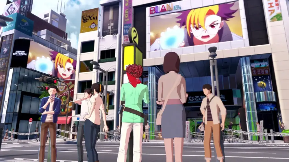 Ofertas imperdíveis de jogos da Bandai Namco para Nintendo Switch com até 84% de desconto! Digimon Beatbreak no telão de Time Stranger