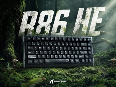 Attack Shark lança teclado magnético de fibra de carbono R86 HE