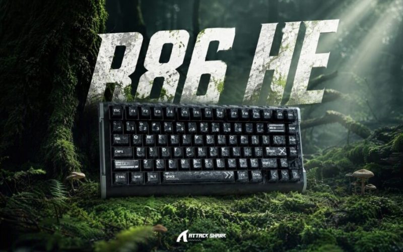 Attack Shark lança teclado magnético de fibra de carbono R86 HE