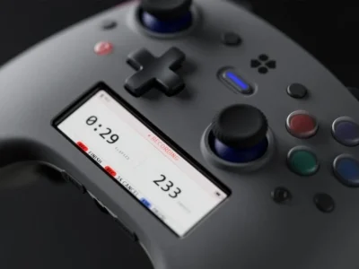 Genki Manta: Controle Gamer com Tela e Gatilhos de 3 Estágios