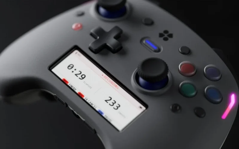 Genki Manta: Controle Gamer com Tela e Gatilhos de 3 Estágios