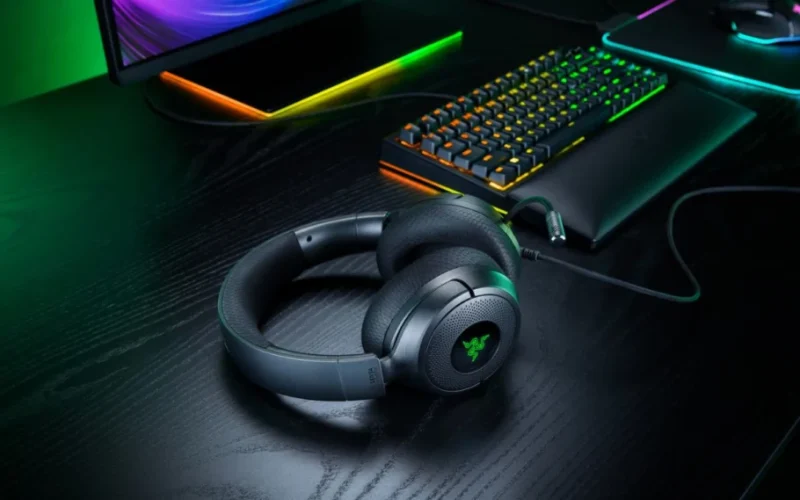 Headset Razer Kraken V4 X Sensa HD Haptics com feedback tátil