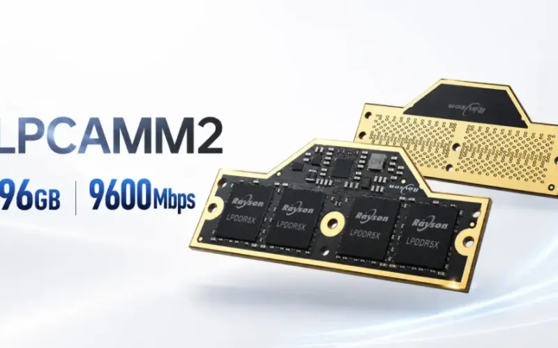 Rayson lança módulo de memória LPCAMM2 com LPDDR5X para gamers