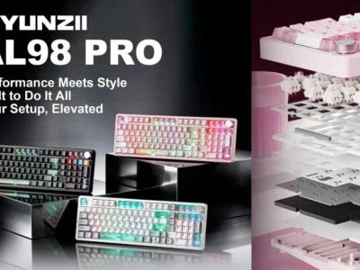 Yunzii AL98 Pro: Teclado Mecânico Full-Size Sem Fio e Compacto