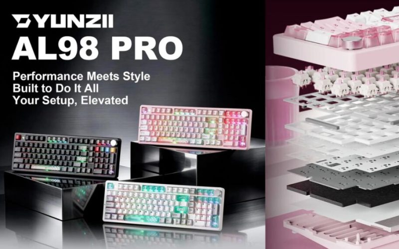 Yunzii AL98 Pro: Teclado Mecânico Full-Size Sem Fio e Compacto