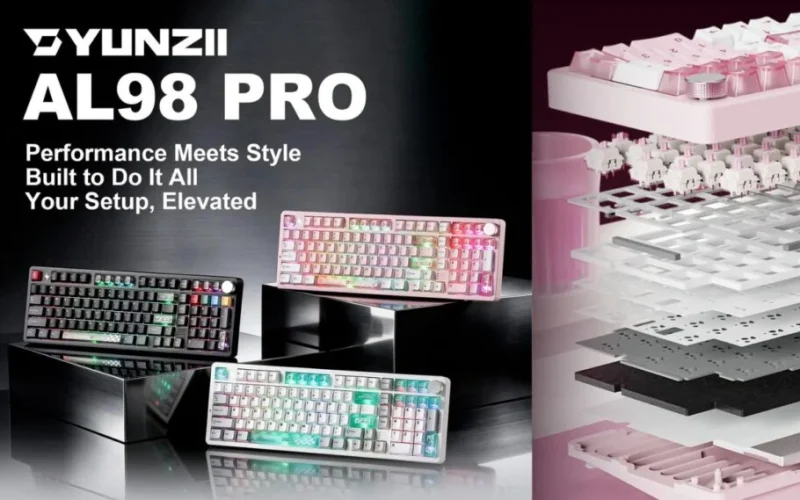 Yunzii AL98 Pro: Teclado Mecânico Full-Size Sem Fio e Compacto