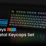 Keycaps de metal Awekeys com passagem de luz para teclados mecânicos RGB