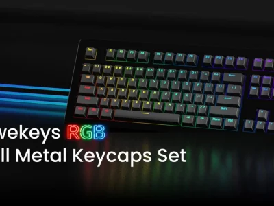 Keycaps de metal Awekeys com passagem de luz para teclados mecânicos RGB