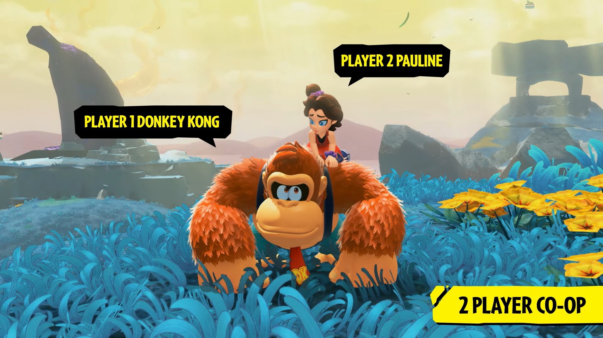 15 Jogos Imperdíveis para Co-op Local no Nintendo Switch 2 Donkey Kong e Pauline no modo cooperativo para dois jogadores de Donkey Kong Bananza
