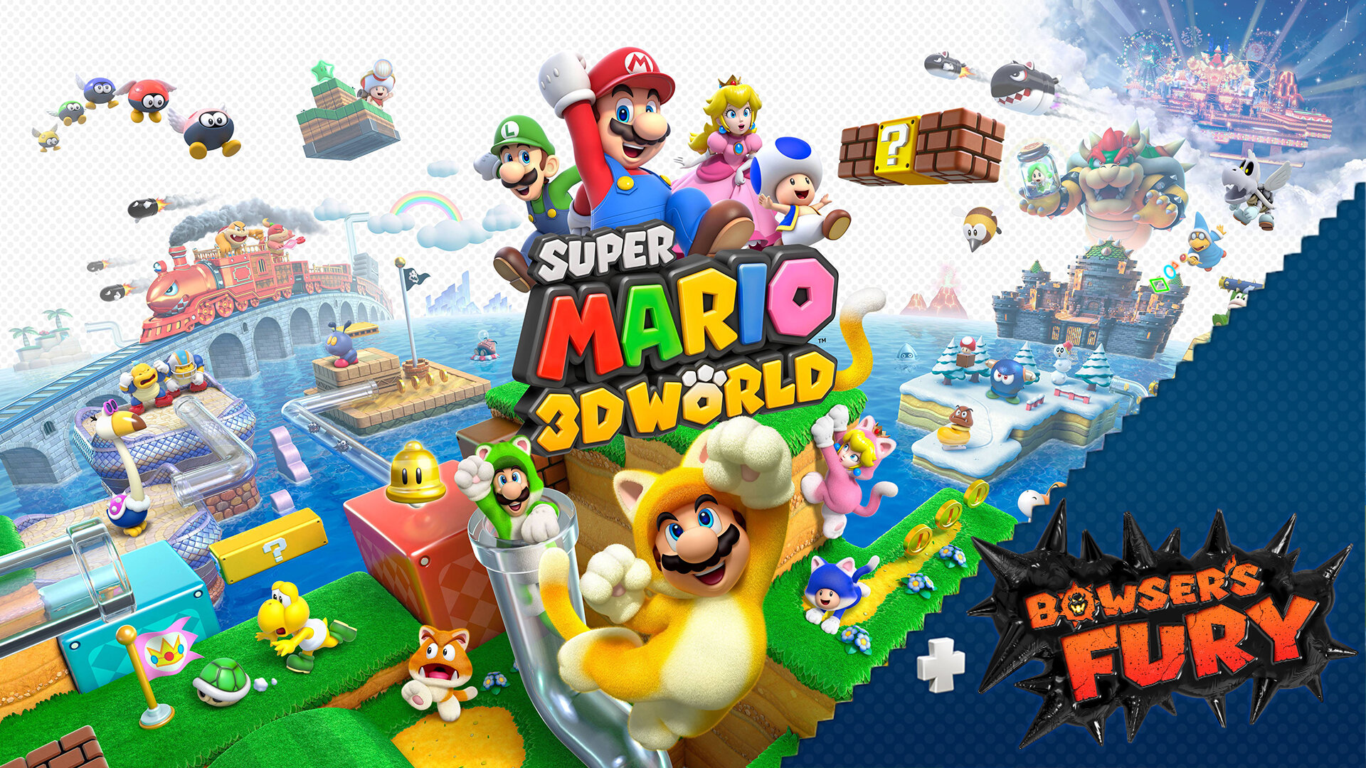 15 Jogos Imperdíveis para Co-op Local no Nintendo Switch 2 Arte de Super Mario 3D World + Bowser's Fury
