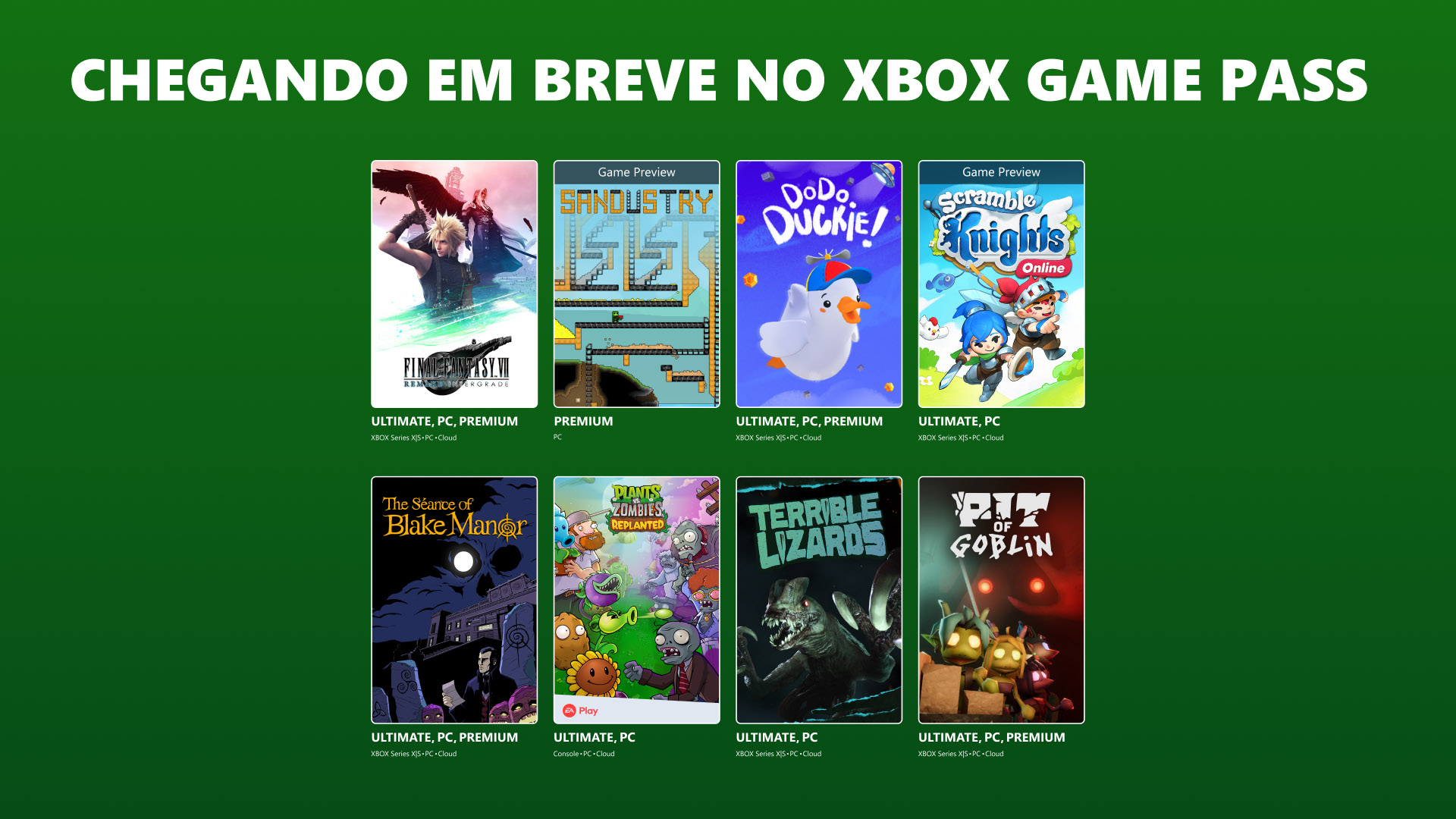 Novos jogos no Xbox Game Pass: Final Fantasy VII Remake Integrade e The Séance of Blake Manor